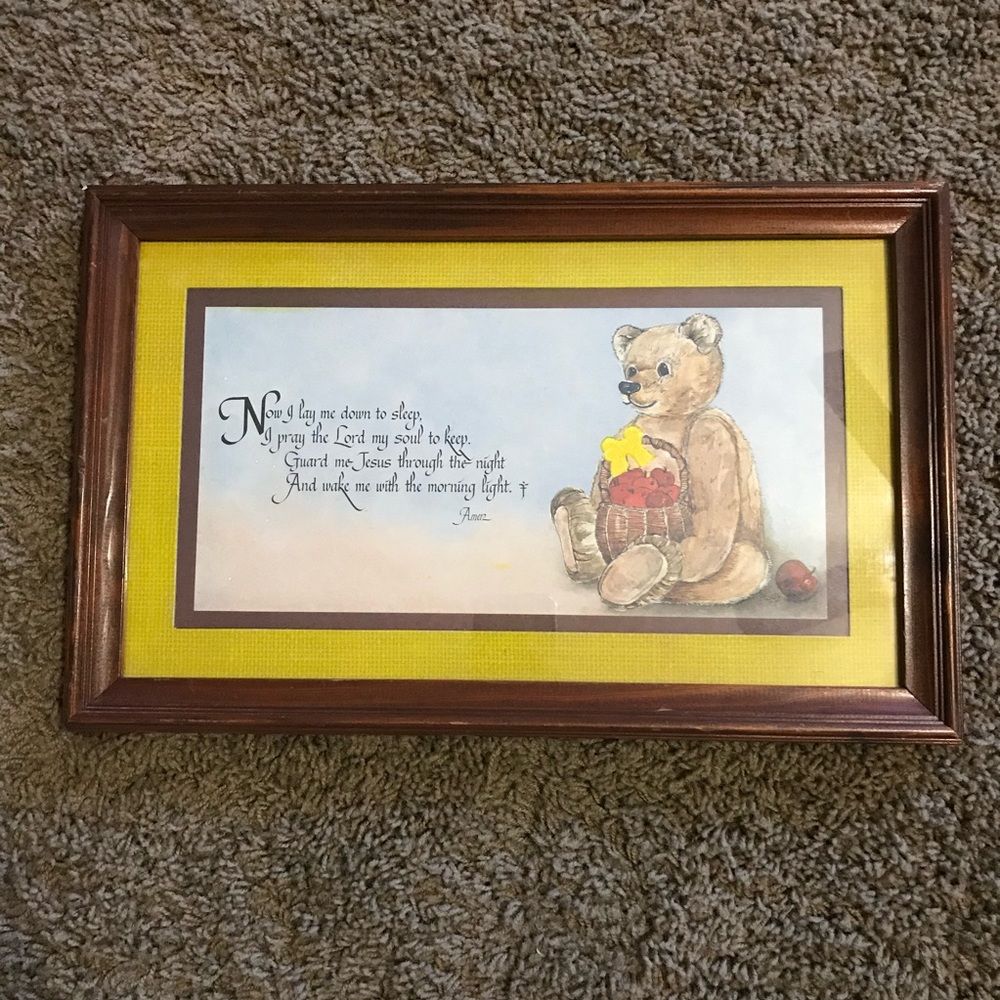 Vintage Bedtime Prayer Bear Picture 🐻